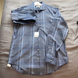 MEN CALVIN KLEIN Non Iron STEEL performance dress shirt Size 15.5 34/35